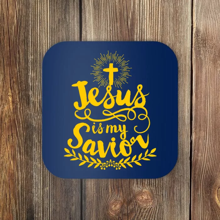 Jesus Is My Savior Cross Christian Coaster