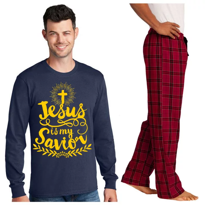 Jesus Is My Savior Cross Christian Long Sleeve Pajama Set