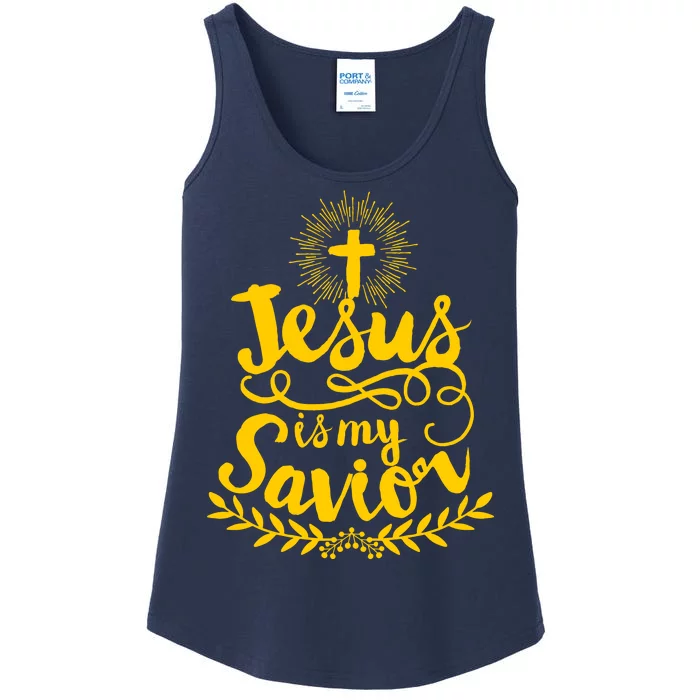 Jesus Is My Savior Cross Christian Ladies Essential Tank