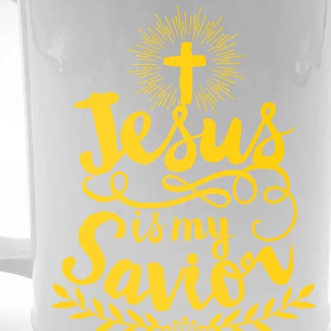 Jesus Is My Savior Cross Christian Front & Back Beer Stein