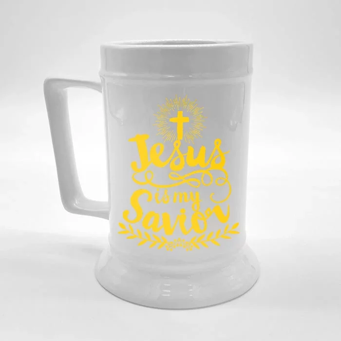 Jesus Is My Savior Cross Christian Front & Back Beer Stein