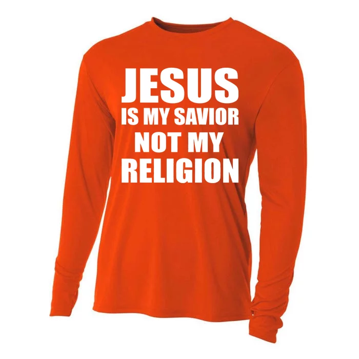 Jesus Is My Savior Not My Religion Cooling Performance Long Sleeve Crew