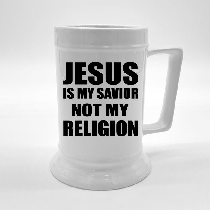 Jesus Is My Savior Not My Religion Front & Back Beer Stein