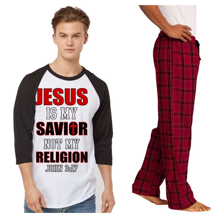 Jesus Is My Savior Not Religion Raglan Sleeve Pajama Set