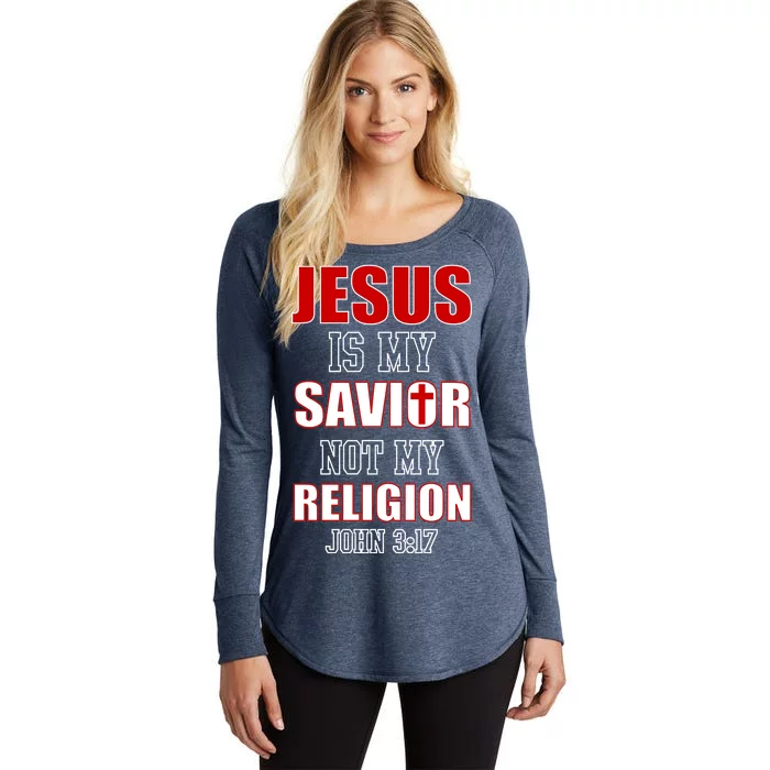 Jesus Is My Savior Not Religion Women's Perfect Tri Tunic Long Sleeve Shirt