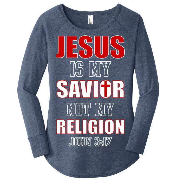 Jesus Is My Savior Not Religion Women's Perfect Tri Tunic Long Sleeve Shirt