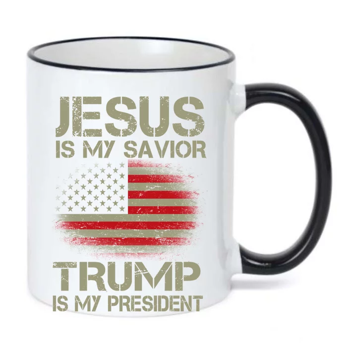 Jesus Is My Savior Trump Is My President Black Color Changing Mug