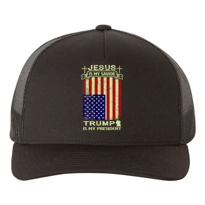 Jesus Is My Savior Trump Is My President 2020 Yupoong Adult 5-Panel Trucker Hat