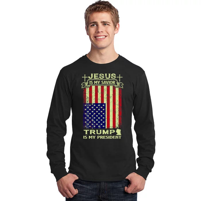 Jesus Is My Savior Trump Is My President 2020 Long Sleeve Shirt