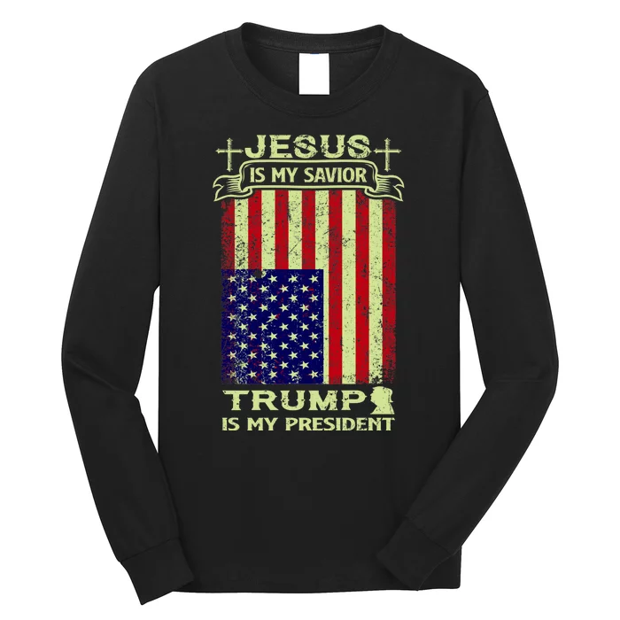 Jesus Is My Savior Trump Is My President 2020 Long Sleeve Shirt