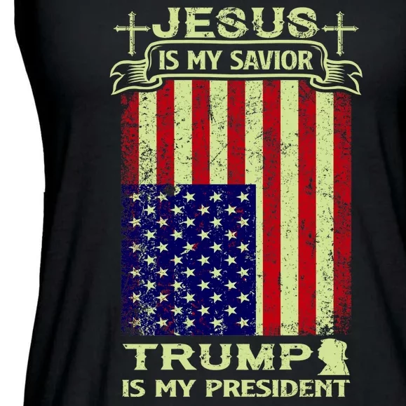 Jesus Is My Savior Trump Is My President 2020 Ladies Essential Flowy Tank