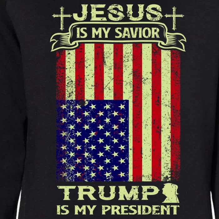 Jesus Is My Savior Trump Is My President 2020 Womens California Wash Sweatshirt