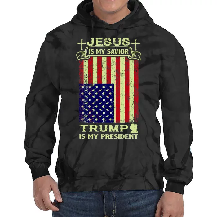 Jesus Is My Savior Trump Is My President 2020 Tie Dye Hoodie