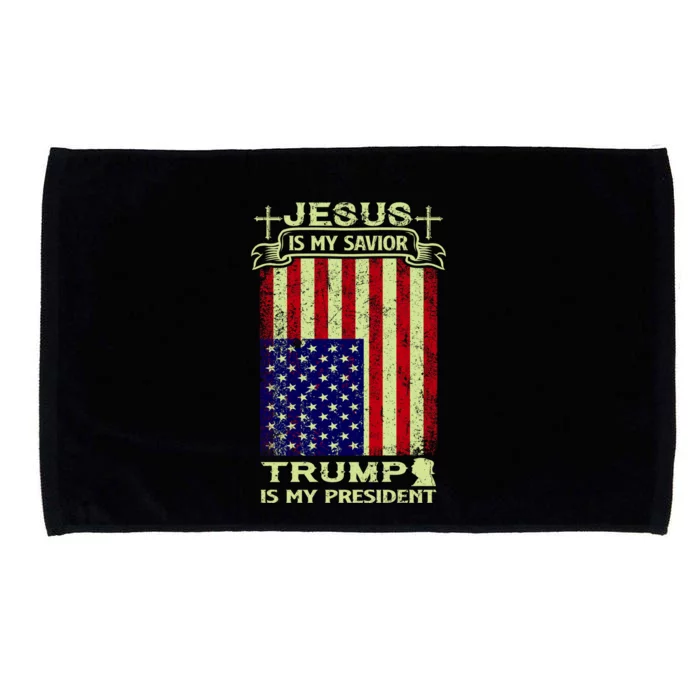 Jesus Is My Savior Trump Is My President 2020 Microfiber Hand Towel