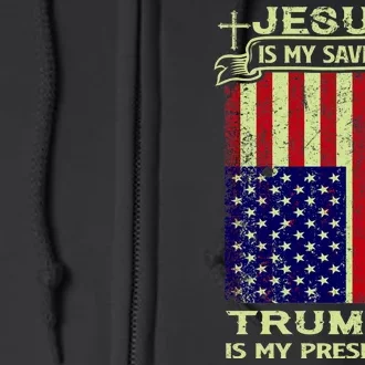 Jesus Is My Savior Trump Is My President 2020 Full Zip Hoodie