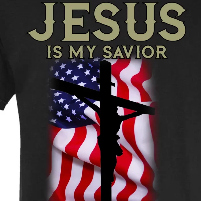 Jesus Is My Savior Trump Is My President American Cross Garment-Dyed Heavyweight T-Shirt