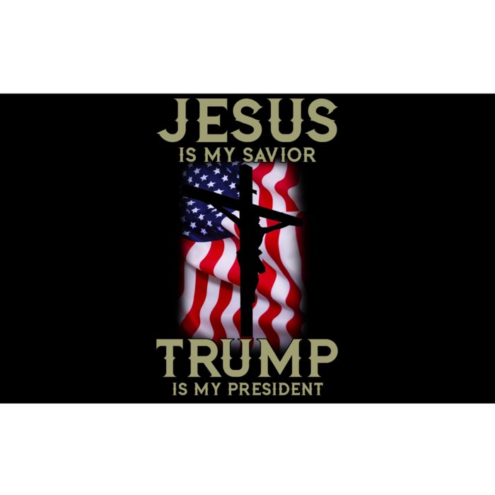 Jesus Is My Savior Trump Is My President American Cross Bumper Sticker