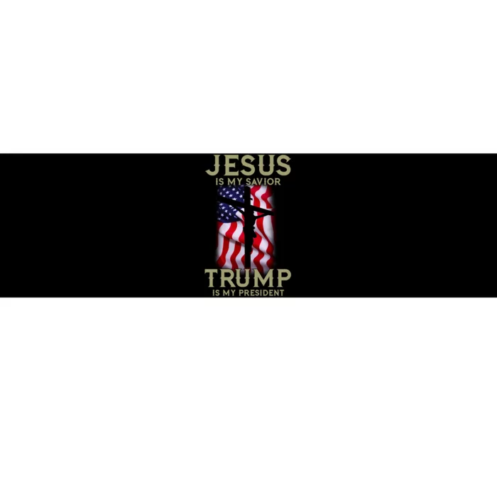 Jesus Is My Savior Trump Is My President American Cross Bumper Sticker