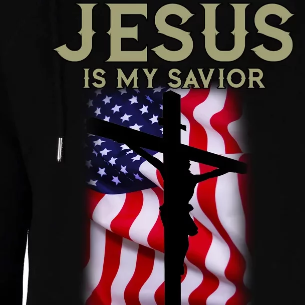 Jesus Is My Savior Trump Is My President American Cross Womens Funnel Neck Pullover Hood