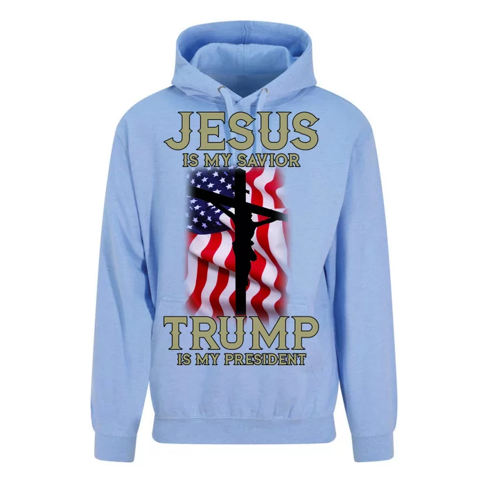 Jesus Is My Savior Trump Is My President American Cross Unisex Surf Hoodie