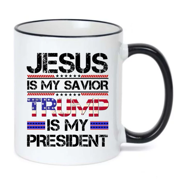 Jesus Is My Savior Trump Is My President Christian Black Color Changing Mug