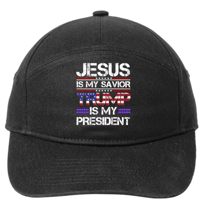 Jesus Is My Savior Trump Is My President Christian 7-Panel Snapback Hat