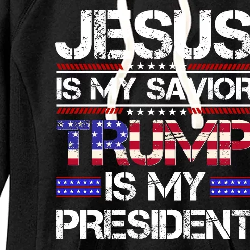 Jesus Is My Savior Trump Is My President Christian Women's Fleece Hoodie