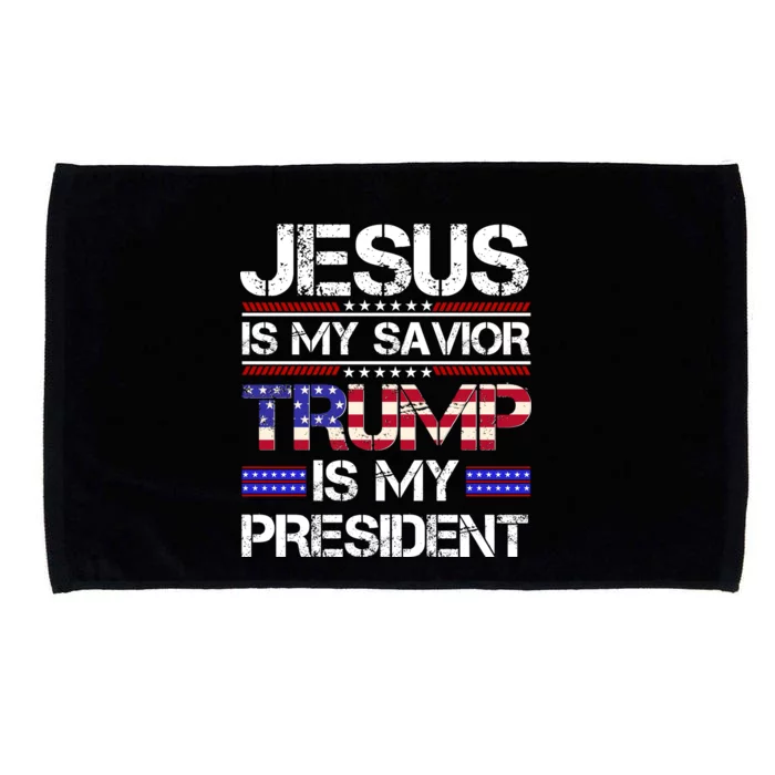 Jesus Is My Savior Trump Is My President Christian Microfiber Hand Towel