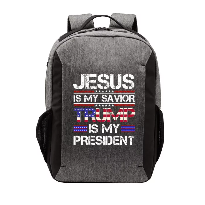 Jesus Is My Savior Trump Is My President Christian Vector Backpack