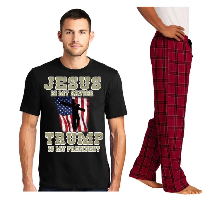 Jesus Is My Savior Trump Is My President Patriotic Flag Pajama Set