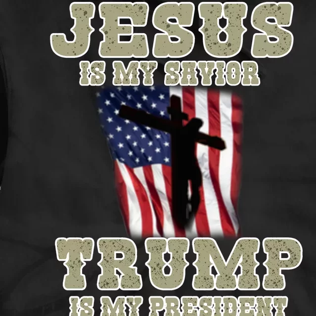 Jesus Is My Savior Trump Is My President Patriotic Flag Tie Dye Hoodie