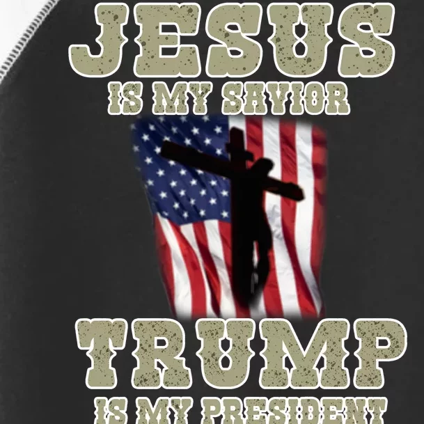 Jesus Is My Savior Trump Is My President Patriotic Flag Toddler Fine Jersey T-Shirt