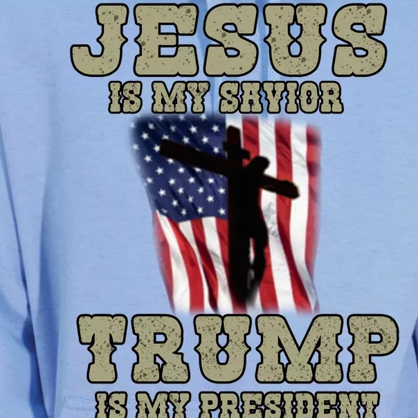 Jesus Is My Savior Trump Is My President Patriotic Flag Unisex Surf Hoodie