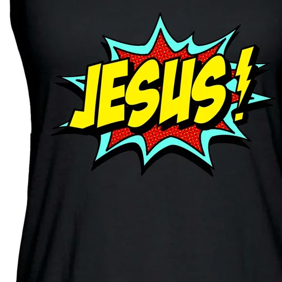 Jesus Is My Superhero Ladies Essential Flowy Tank