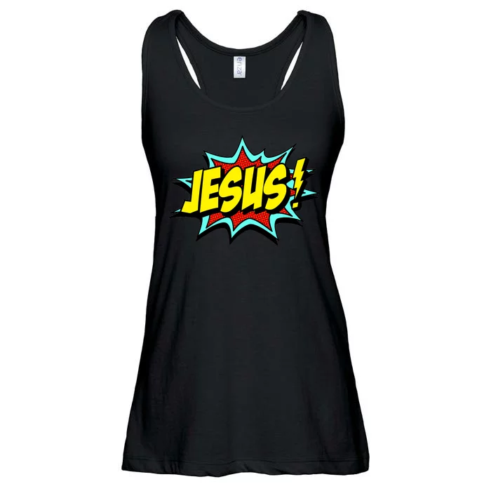 Jesus Is My Superhero Ladies Essential Flowy Tank