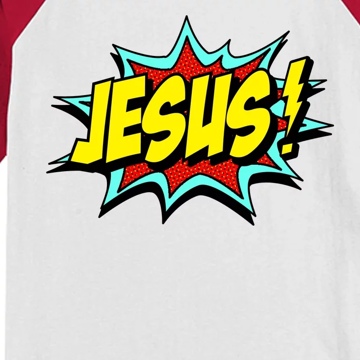 Jesus Is My Superhero Kids Colorblock Raglan Jersey