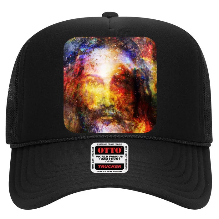 Jesus is the Galaxy Christian Painting High Crown Mesh Trucker Hat