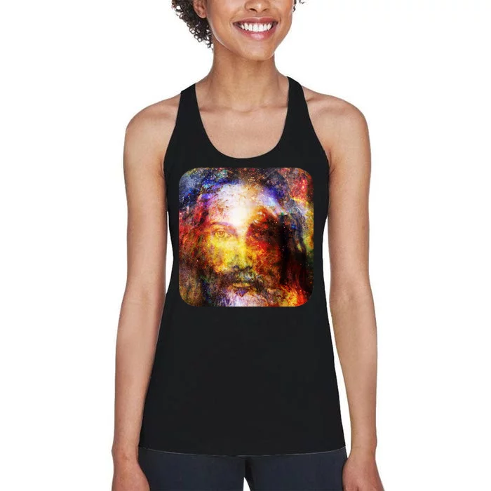 Jesus is the Galaxy Christian Painting Women's Racerback Tank