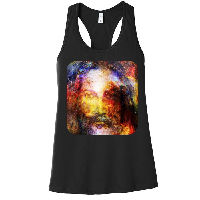 Jesus is the Galaxy Christian Painting Women's Racerback Tank