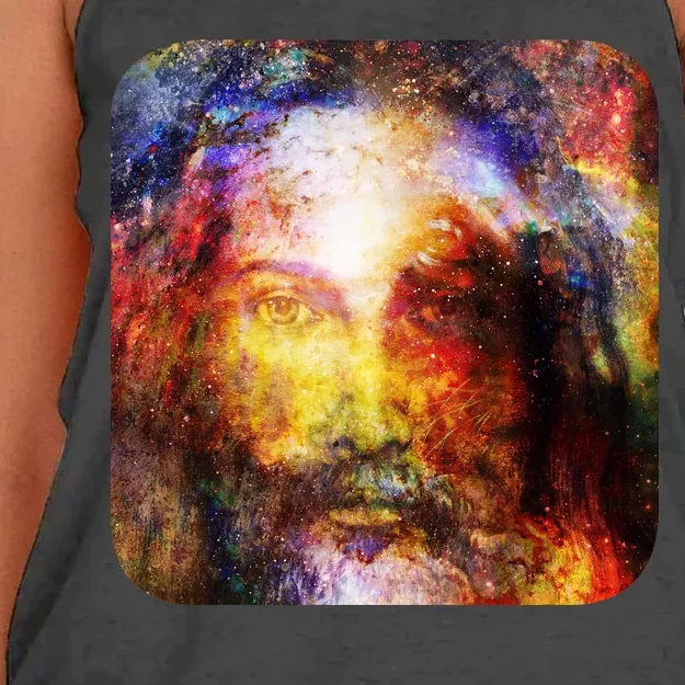 Jesus is the Galaxy Christian Painting Women's Knotted Racerback Tank