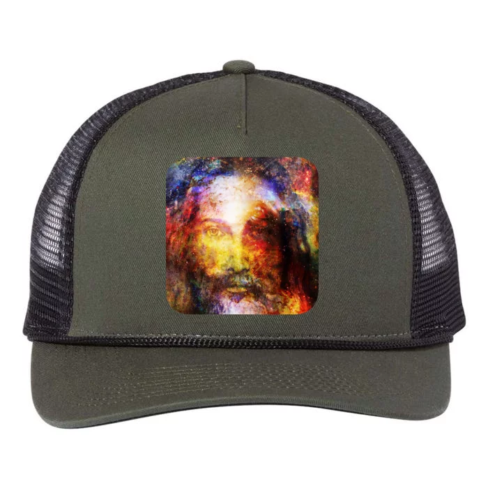 Jesus is the Galaxy Christian Painting Retro Rope Trucker Hat Cap