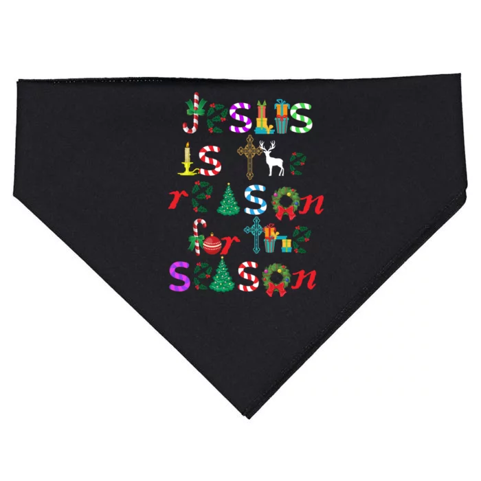 Jesus Is The Reason For The Season Christmas USA-Made Doggie Bandana