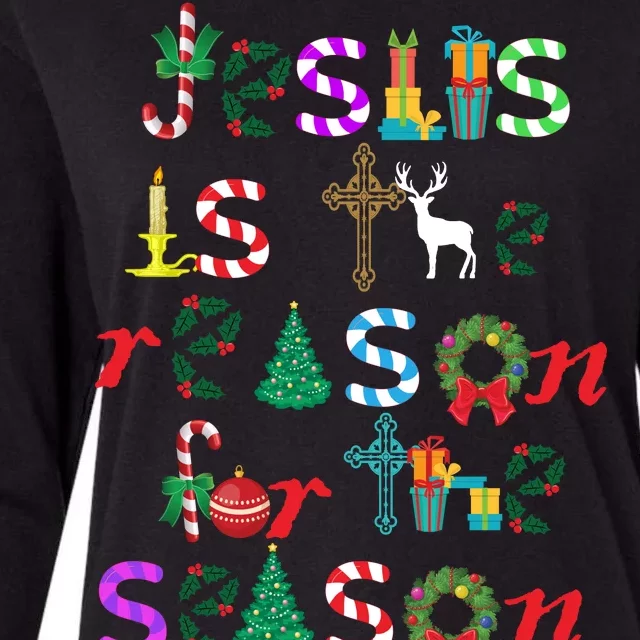 Jesus Is The Reason For The Season Christmas Womens Cotton Relaxed Long Sleeve T-Shirt