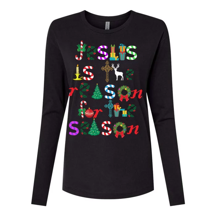 Jesus Is The Reason For The Season Christmas Womens Cotton Relaxed Long Sleeve T-Shirt