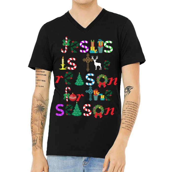 Jesus Is The Reason For The Season Christmas V-Neck T-Shirt