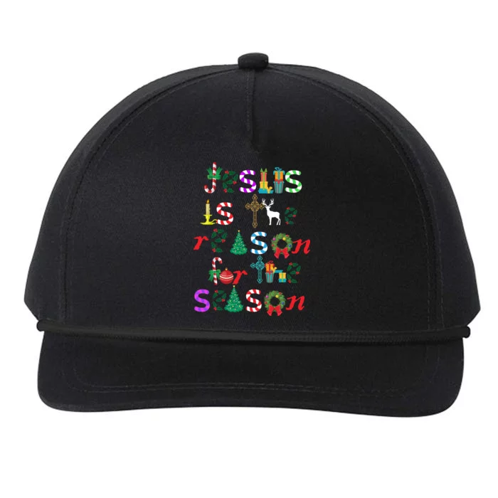 Jesus Is The Reason For The Season Christmas Snapback Five-Panel Rope Hat