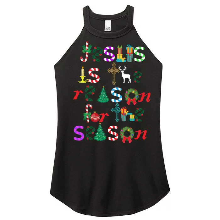 Jesus Is The Reason For The Season Christmas Women’s Perfect Tri Rocker Tank