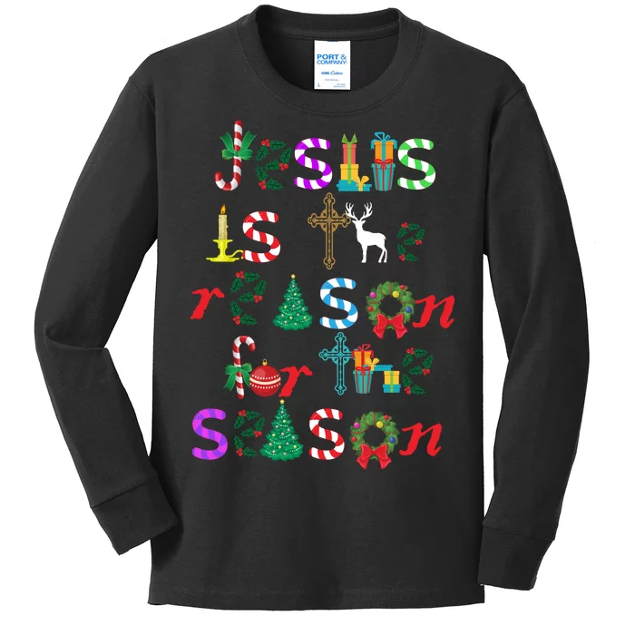 Jesus Is The Reason For The Season Christmas Kids Long Sleeve Shirt