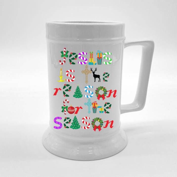 Jesus Is The Reason For The Season Christmas Front & Back Beer Stein