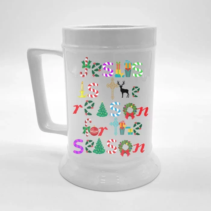 Jesus Is The Reason For The Season Christmas Front & Back Beer Stein